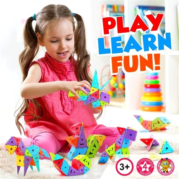 Magnetic Building Blocks for Kids - (46 pcs) - Picture 1 of 7